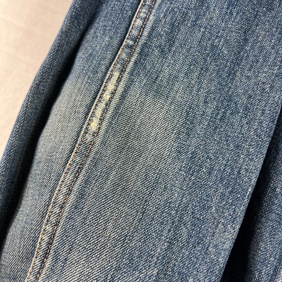 Y2K Levi's Jean Jacket Medium Blue Faded Trucker DIY Blue Tribal Sleeve Denim - Picture 16 of 16